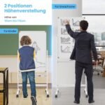 Dvipusė mobilioji rašymo lenta su priedais 60 x 90 cm (Balta)