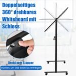 Aukščio reguliuojama dvipusė magnetinė lenta 120x80 cm (Juoda)