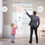 Mobilus dvipusis rašomasis lenta su stovu ir padėklu 120x90cm (Balta)