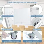 Mobilus dvipusis rašomasis lenta su stovu ir padėklu 120x90cm (Balta)