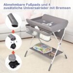 Daugiafunkcis sulankstomas vystymo staliukas su ratukais (Pilka)