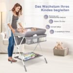 Daugiafunkcis sulankstomas vystymo staliukas su ratukais (Pilka)