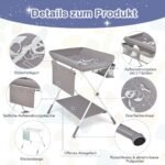 Daugiafunkcis sulankstomas vystymo staliukas su ratukais (Pilka)