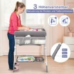 Daugiafunkcis sulankstomas vystymo staliukas su ratukais (Pilka)