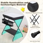Nešiojama vaikiška vystymo stalas su daiktų laikikliu (Juoda)
