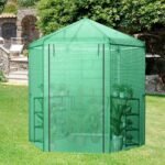 Sodo šiltnamis su PE danga ir metaliniu rėmu (Žalia)