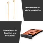 25 tonų ksilofonas medžio masyvo klavišais (Ruda)