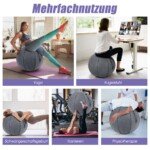 Balansinis kamuolys su rankenomis ir pasipriešinimo juostomis 65 cm (Pilka)