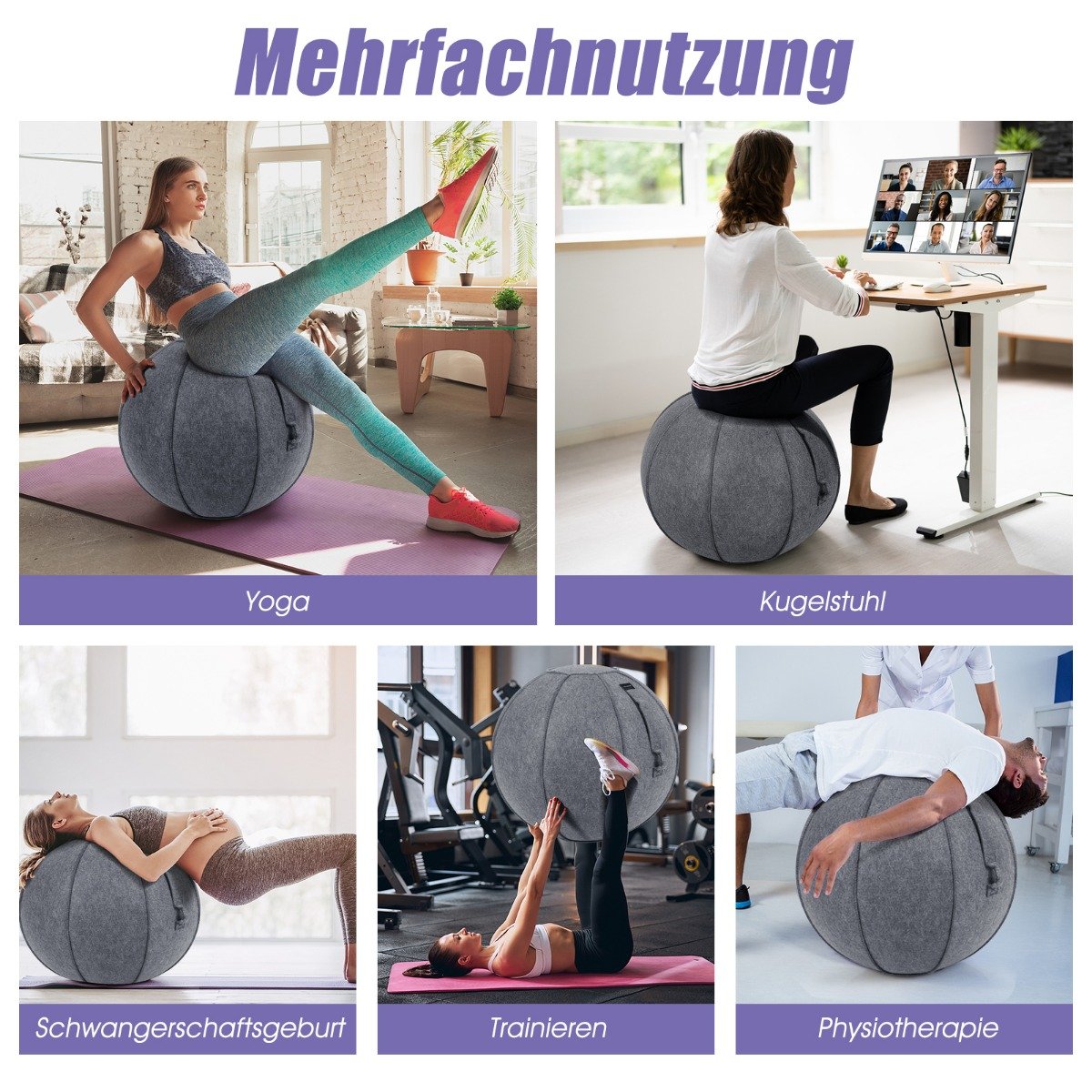 yoga-ball-_yoga-ball_mit_bezug-fh10055gr-1_8_ Balansinis kamuolys su rankenomis ir pasipriešinimo juostomis 65 cm (Pilka)