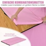 Sulankstomas gimnastikos kilimėlis su rankenomis (Šviesiai rožinė)