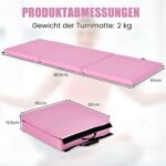 Sulankstomas gimnastikos kilimėlis su rankenomis (Šviesiai rožinė)