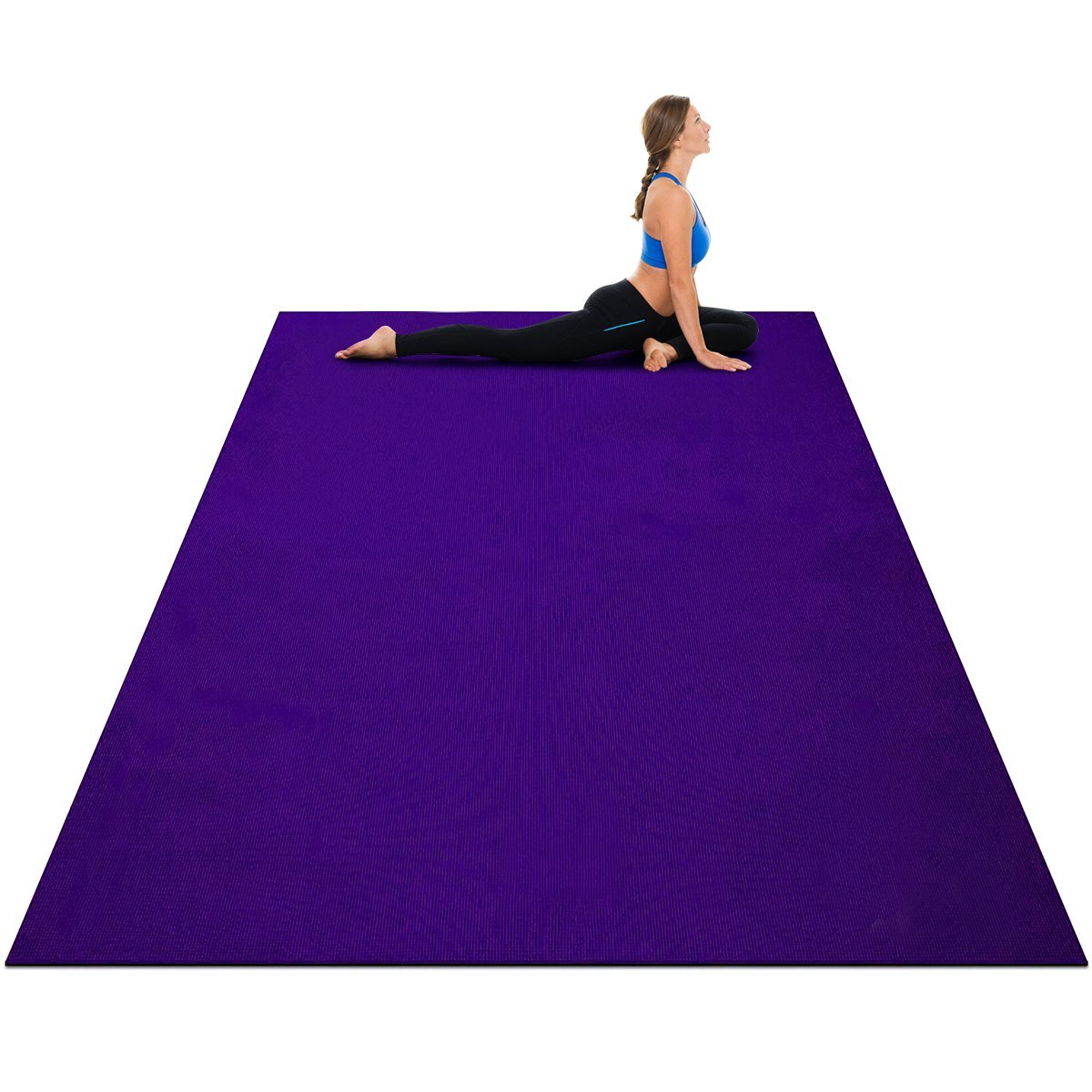 yogamatte-sp37170pu_9_ Dvigubo neslystančio dizaino jogos kilimėlis su reguliuojamais dirželiais (Violetinė)