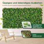 Išskleidžiama dirbtinių augalų sienelė su ievos lapais (Žalia)