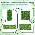 Išskleidžiama dirbtinių augalų sienelė su ievos lapais (Žalia)