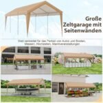 Nešiojamas metalinio karkaso garažas 600 x 301 x 285 cm (Geltona)