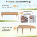 Nešiojamas metalinio karkaso garažas 600 x 301 x 285 cm (Geltona)