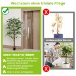 Dirbtinis fikusas 160 cm su 1008 lapeliais ir medžio kamienu (Žalia)