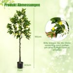 160 cm dirbtinis citrinmedis su vaisiais (Žalia)