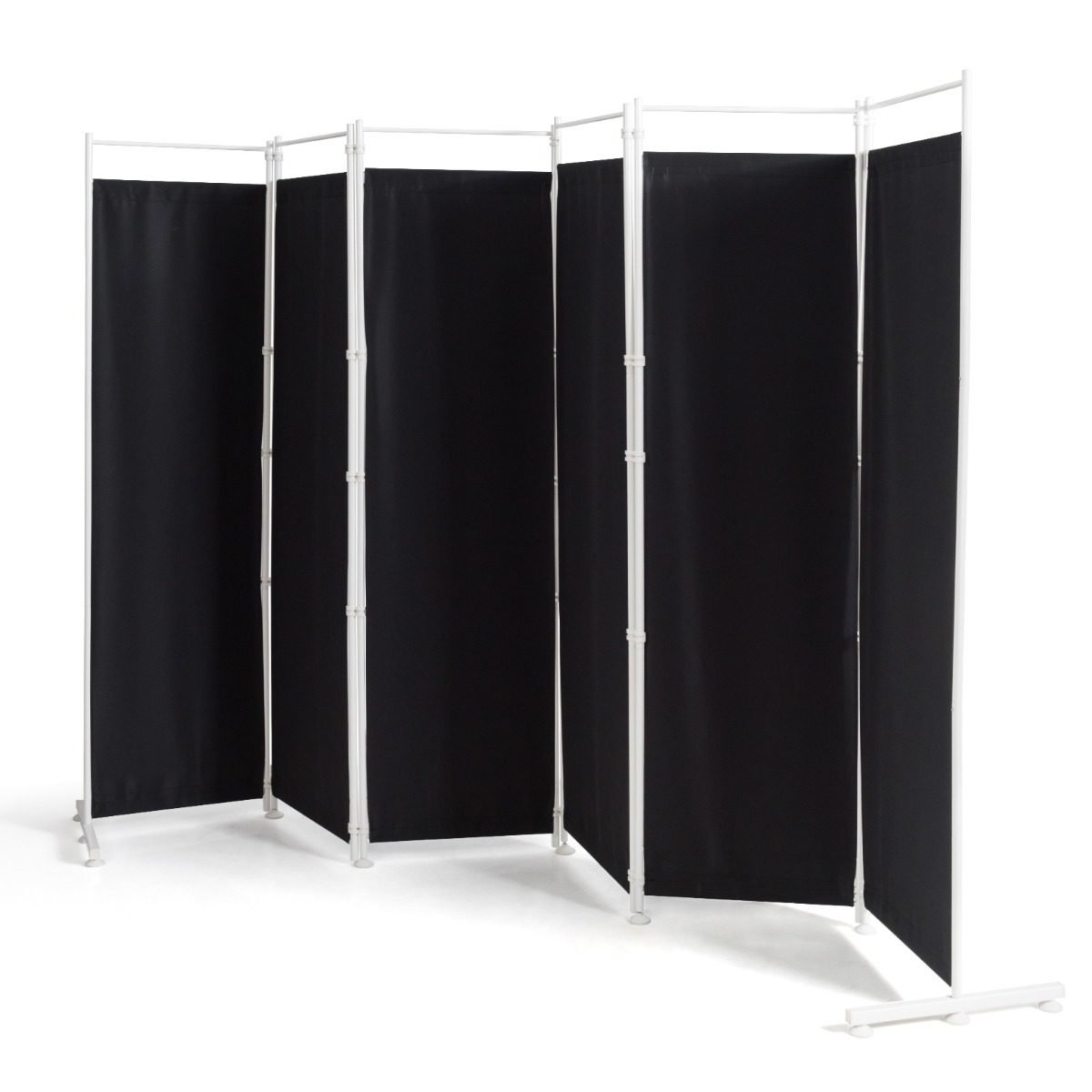 zusammenklappbarer-sichtschutz-hw65775bk_7_ 6 dalių pertvara su plieniniu rėmu 300x180 cm (Juoda)