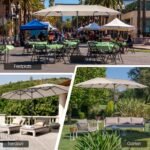 Erdvus 460 cm dvipusis lauko skėtis (Smėlio)