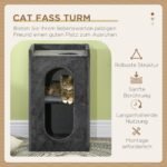 Kačių draskyklės bokštas su 2 olomis, viršutine poilsio platforma ir sisalio danga