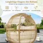 Didelis pintas lauko ir vidaus krėslas su pakoja poilsiui (Balta)