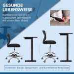 Reguliuojamo aukščio braižybos kėdė su kojų atrama