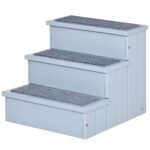 3 pakopų gyvūnų laipteliai su daiktadėže (38 cm aukščio)