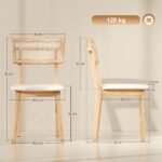 Valgomojo kėdė su rotango atlošu ir dirbtinės odos sėdyne