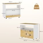 Mobili virtuvės sala su funkciniu stalviršiu ir talpia saugykla