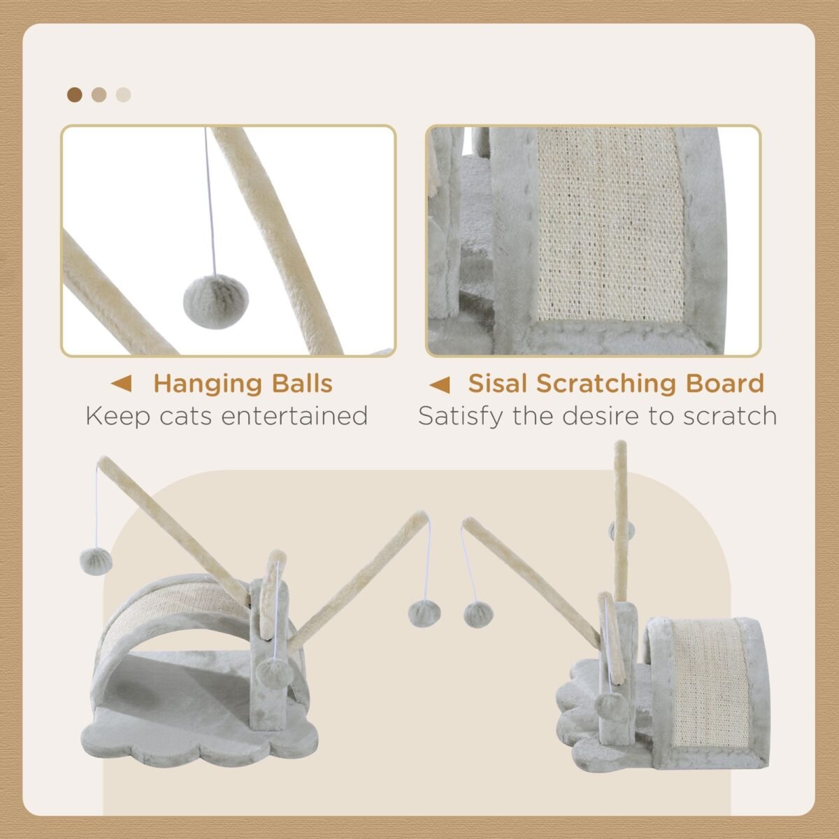 Kompaktiška kačių draskyklė su urvu ir žaidimo kamuoliukais