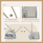 Kompaktiška kačių draskyklė su urvu ir žaidimo kamuoliukais