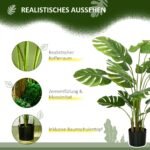 Tikroviškas dirbtinis augalas Monstera Deliciosa 120 cm