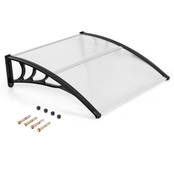 Aliuminio ir polikarbonato stogelis virš durų ir langų (Sidabrinė)