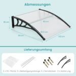 Aliuminio ir polikarbonato stogelis virš durų ir langų (Sidabrinė)