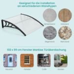 Aliuminio ir polikarbonato stogelis virš durų ir langų (Sidabrinė)