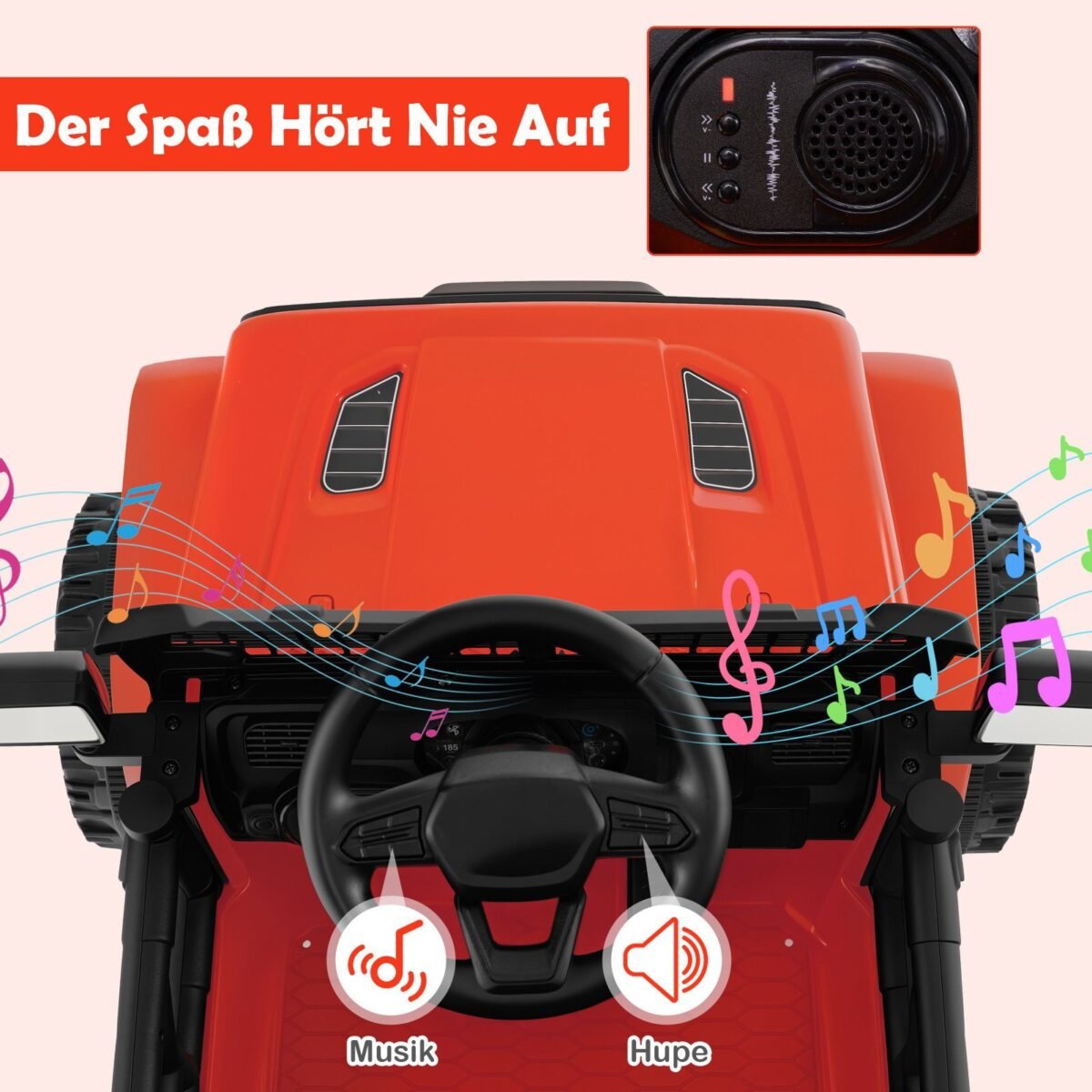 Elektrinis vaikiškas automobilis su nuotolinio valdymo pulteliu (Raudona)