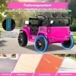 Elektrinis vaikiškas automobilis su nuotolinio valdymo pulteliu ir LED šviesomis (Rožinė)