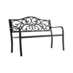 Metalinis sodo suoliukas 2–3 žmonėms (Juoda)