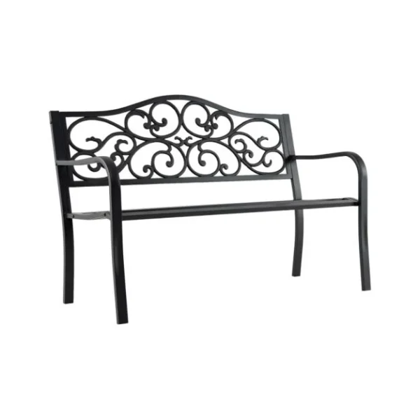 Metalinis sodo suoliukas 2–3 žmonėms (Juoda)