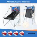 Sulankstomas krepšinio automatas su dviem krepšiais ir aštuoniais žaidimo režimais (Mėlyna)