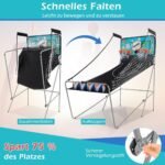 Elektroninis krepšinio automatas su dviem krepšiais ir aštuoniais žaidimo režimais (Žalia)