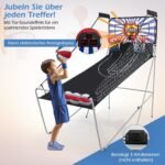 Elektrinis krepšinio automatas su dviem krepšiais ir aštuoniais žaidimo režimais (Balta)