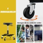 Reguliuojamo aukščio mechaniko vežimėlis su įrankių laikikliu (Geltona)