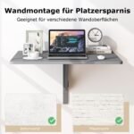 Sulankstomas sieninis stalas 80x60 cm (Pilka)