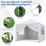 Nešiojama 3x3 m paviljono palapinė su nuimamomis sienelėmis (Balta)