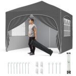 Sulankstoma paviljoninė palapinė su nuimamomis sienelėmis (Pilka)