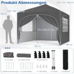 Sulankstoma paviljoninė palapinė su nuimamomis sienelėmis (Pilka)