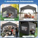 Sulankstoma paviljoninė palapinė su nuimamomis sienelėmis (Pilka)