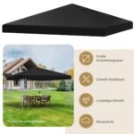 Apsauginis pavėsinės stogas 300x300 cm (Juoda)